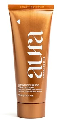 O Boticário | Aura by Helena Coelho | Iluminador Corporal y Facial | 75ml | Body Glow | Hidratante | Highlighter de Rostro y Cuerpo | Vegano | Textura Ligera | Rápida Absorción | Efecto Refrescante