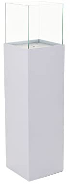 VIVANNO Windlicht-Säule Kerzenständer Deko-Laterne Candela Weiß Matt 100 cm hoch