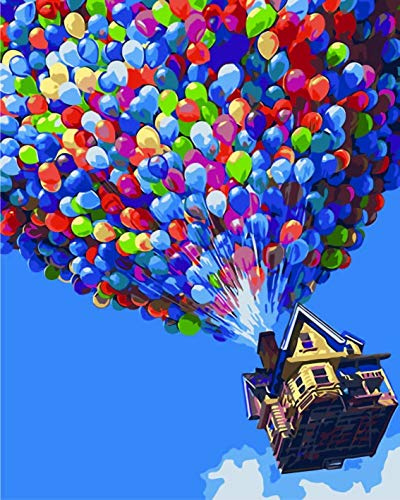 Painting by Numbers for Adults Kids, Komking Paint by Numbers Kits for Adults, Adult Number Painting by Number Kits for Art Craft, Colorful Balloon 16x20inch Frameless
