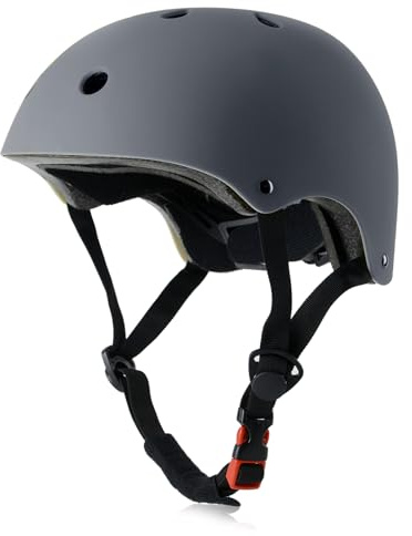 OUWOR Adult Skateboard Bike Helmet for Men and Women, Lightweight Adjustable, Multi-Sport for Bicycle Skate Scooter (Gray, Large)