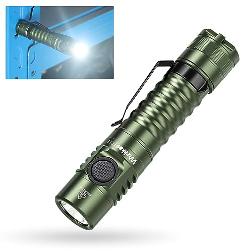 Wurkkos Mini FC11C GREEN LED-Taschenlampe, 1300 Lumen Taschenlampe USB C wiederaufladbar mit 90 CRI, stufenlose Helligkeitseinstellung, Magnet am Lampensockel, Memory-Funktion, (5000 K)