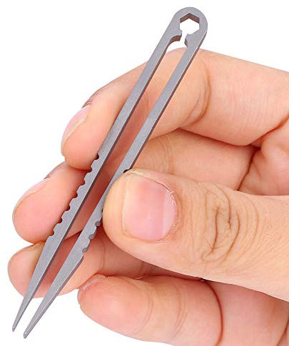 Titanlegierung Pinzette, Tragbare EDC Titanlegierung Pinzette AugenbrauenzangeOutdoor Titanlegierung Clip Survival Camping Travel Mini Tool Gadget
