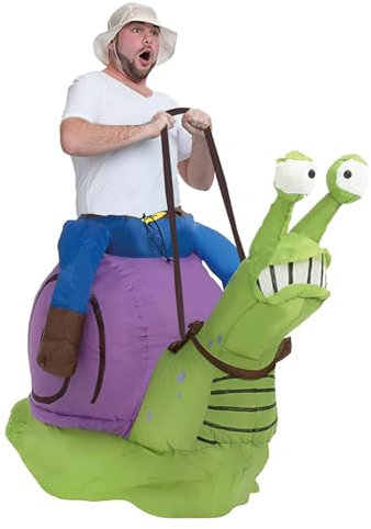 AirSuit® Disfraz de Caracol Hinchable | Insólito Disfraz Tamaño Adulto 160 a 190cm | Fabricado en Poliéster de Alta Resistencia - Agradable de Llevar | Sistema de Hinchado Incluido | OriginalCup®