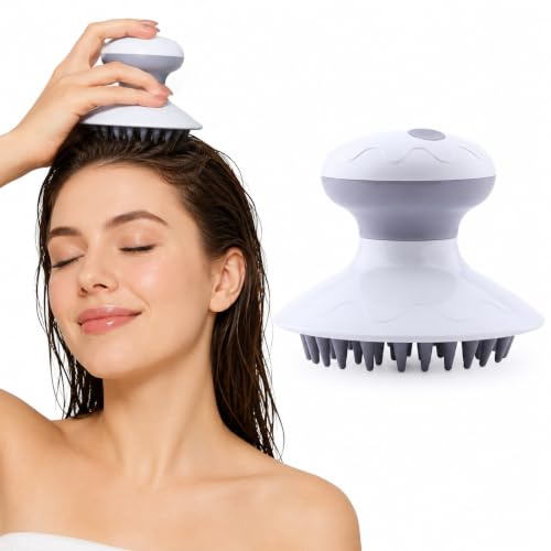 Beavorty Kopfmassagegerät Elektrisch zur Entspannung der Kopfhaut Massagekamm für Kopf mit Usb-aufladung Kompakt und Praktisch ohne Batterie