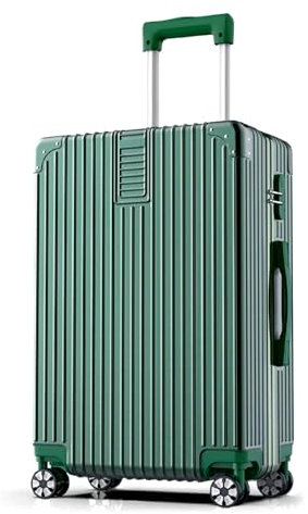 Aoliwei Hartschalen-Koffer Zwillingsrollen Trolley Rollkoffer Reisekoffer Handgepäck Gepäck S-M-L (Grün, M)
