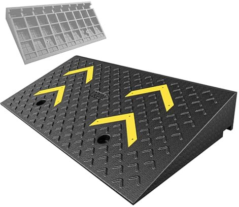 Robuste Einfahrts-Bordsteinrampe, Höhe 10–15 cm. Gummi-Schwellenrampe Zum Beladen Von Autos, Fahrzeugen, LKWs, Rollern, Fahrrädern und Motorrädern (Size : 100x50x13cm)