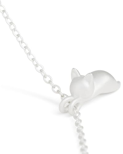 SUGARKITTEN LONDON Matt hängande kattunge hänge halsband i sterlingsilver