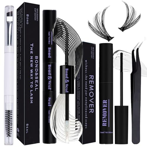 Cils Individues Lash Bond et Seal Kit 4 Pièces Colle de Cluster Imperméable à l'eau 72 Heures de Fixation et d'étanchéité Mascara Remover