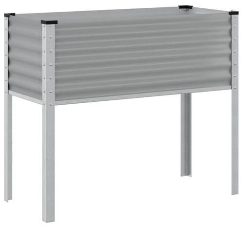 vidaXL Odlingslåda grå 100x45x90 cm stål