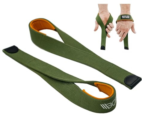 WARM BODY COLD MIND V2 Correas de Levantamiento para Muñeca para Halterofilia - Correas de Mano para Powerlifting, Levantamiento de Pesas, Culturismo Funcional/Entrenamiento Cruzado, Barra de Gimnasio