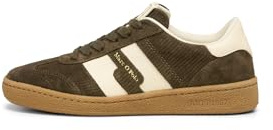 Marc OߴPolo Damen Sneaker flach aus Leder mit Wechselfußbett, Grün (Dark Mossy Olive), 40