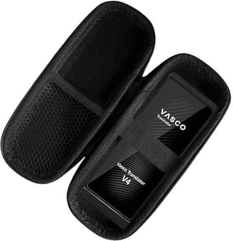 Blueshaweu MP3 Player Tasche Kompatibel für Vasco Translator V4 Sprachübersetzer – Schutzhülle mit Platz für Ohrhörer, USB-Kabel & Speicherkarte – Kompatibel mit Vasco Translator V4 (schwarz)