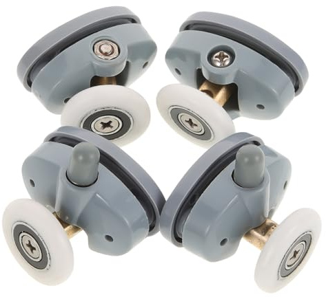 Homsfou Rodillos Deslizantes Para Puertas De Ducha 4 Piezas Acero Inoxidable Pa Y PláStico 1.57 X 1.57 X 1.18 in Repuesto Para Mampara Corredera Y Herrajes De BañO