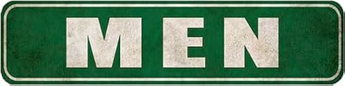 asbwuo Cartello retrò in latta con scritta Men's Sign, cartello per bagno, cartello in metallo per toilette, cartello in metallo rustico anticato, cartello stradale rustico o targa per porta