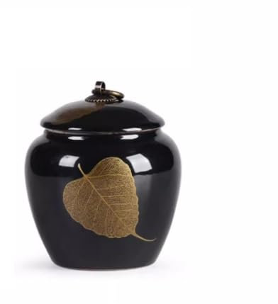 CWCQGH Lata de té, Lata de té, latas de té Retro Chinas, latas de té de cerámica Negra para el hogar, latas de té Selladas para té, café, azúcar, nueces, Juegos de Botes para la Cocina