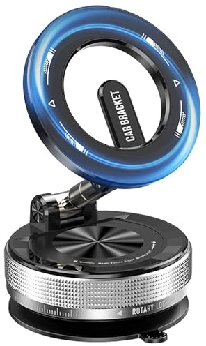 Aufgerüstete Vakuum Magnet Handyhalterung Auto, Magnetisch Handy Halter | 360° Drehbar Handy Halterung Auto Saugnapf für iPhone 17 16 15 Pro Max/17 16 15 Plus/14/13/Android/Kfz/Spiegel/Gym