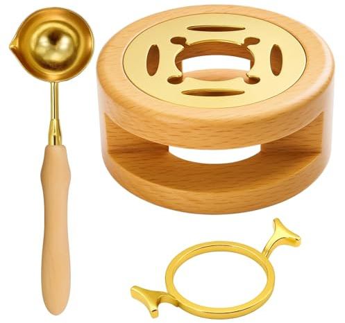 3-teilig Siegelwachs Set, Siegelstempel Personalisiert, Mit Erhitzer, LöFfel Und Formbaren Wachsringen, FüR PersöNliche, Hochzeitseinladungen Und Geschenkverpackungen