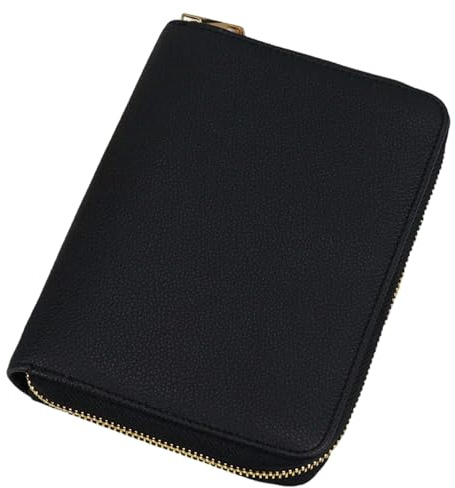 A7-Ordner-Brieftasche A7-Planer aus PU-Leder mit Reißverschluss nachfüllbarer Ordner-Organizer mit 6 Ringen und Fach für Damen und Herren -Planer