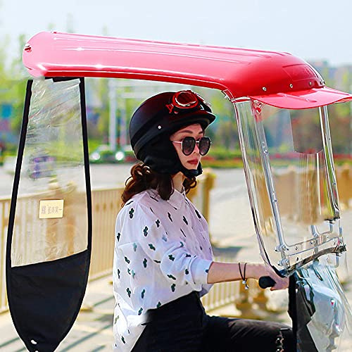 Parapluie solaire électrique universel de moto de Carport Scooter pluie mobile(Rouge,B)