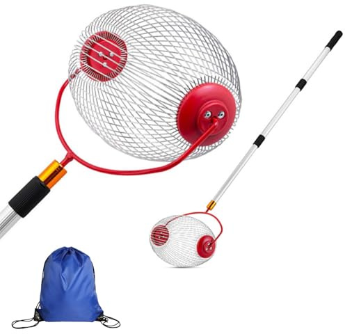 Generisch Obstsammler Roll - Ausziehbar Bis 105 cm - Nusssammler Mit Großem Erntekorb - Kugelpflücker Obstsammler Erntemaschine Für äpfel Birnen Kastanien Obst Nüsse Tennisball Golfball (1 PC)