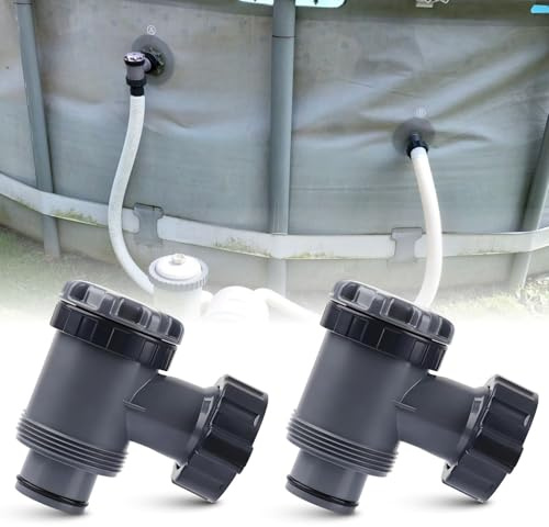 EVBOTGEE Ersatz Kolbenventil 2 Stück, 38 mm Absperrventil für oberirdische Pools, passend für 1 1/2 Zoll Schlauch, kompatibel mit gängigen Poolfilterpumpen