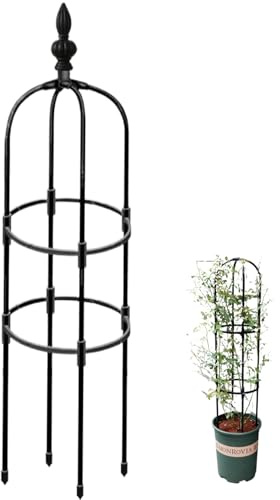 Obelisco de jardín Obeliscos de 47 Pulgadas para Plantas trepadoras Enrejado de obelisco a Prueba de Herrumbre Marco de Escalada de Plantas de Soporte fácil de Instalar para en macetas