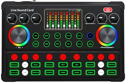 Mesa Mezclas, Juego de micrófono con tarjeta sonido M3, en vivo, interfaz Audio 48V, consola mezcladora, 2 uds