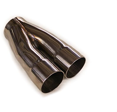 Raccord en Y 38 mm en acier inoxydable poli à emboîter