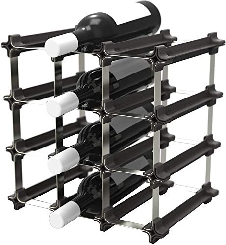 NOOK® Portabottiglie impilabile kit piccolo da 9 pezzi per fino a 12 bottiglie – portabottiglie modulare/supporto per bottiglie di vino, espandibile in modo flessibile, salvaspazio
