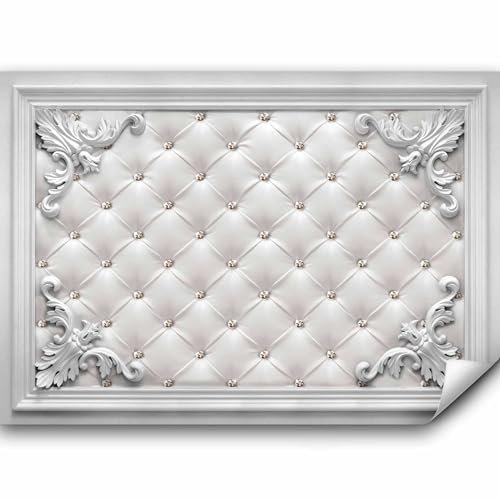 murando Fototapete selbstklebend Leder Optik 343x256cm Foto Tapete Tapetenfolie Möbelfolie Wandverkleidung Wandtapete Motivtapeten Bildtapete Wohnzimmer Schlafzimmer 3d Effekt Steppmuster Ornament