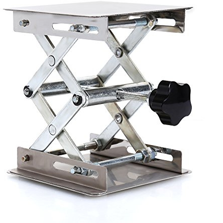Entatial Frästisch Für Oberfräsen, Labor-Hebebühne 100X100mm Labor-Hebebühne Stehgestell Schere Edelstahl Zum Lernen für den Unterricht