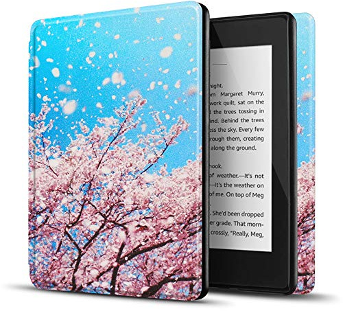 TNP Hülle für Kindle 10. Generation 2019 J9G29R, Schutzhülle Case für Amazon Kindle eReader 6-Zoll, mit Auto Einschlafen/Aufwachen Funktion, Ultradünne Cover für eBook Reader, Kirschblüte