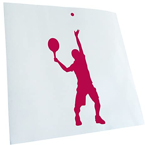 Kiwistar - Autocollant - en forme de joueur de tennis - pink - G40 - Pour voitures, vélos, véhicules, motos, cyclomoteurs, tuning, vitres arrière