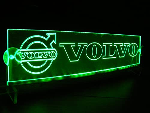 Beleuchtete LKW-Kennzeichenplatte. Angepasst an die Windschutzscheibe. Innen für Ihre Kabine. Grüne Farbe. Geeignet für alle VOLVO-Modelle.