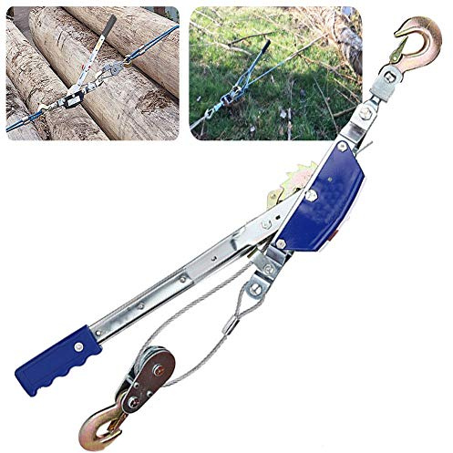Aocay Treuil Manuel Horizontal, Multifonction Treuil Cable Manuel Tire Fort Dispositif pour Équipement Lourd Mobile, Portable Tirefort Palan à Levier avec Fonction Anti-Inversion