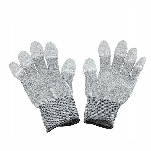 Gants antistatiques, paume en fibre de carbone PU, gants respirants pour assemblage de produits électroniques, semi-conducteurs, assemblage PC