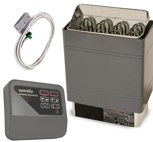 vanvilla Saunaofen 6 KW / 380V, Sauna Ofen inkl. Aussensteuerung
