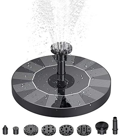 Andoer Solar Springbrunnen, Solar Teichpumpe mit 6 Effekte Solar Wasserpumpe Solar Schwimmbrunnenpumpe für Gartenteich, Pools, Fischbehälter, Vogelbad, Aquarium