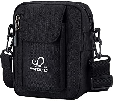 WATERFLY Umhängetasche Schultertasche Messenger Bag Klein Herren Damen | Handy Sling Tasche, Shoulder Crossbag, Brusttasche, Crossbody, Handytasche, Verstellbare Schultergurte, Reisen Wandern