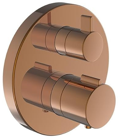 LAUFEN Twintherm Fertigmontageset, Unterputz, 2-Griff-Brausethermostat, 1 Mischwasserabgang, HF905474465000, Farbe: Rosegold