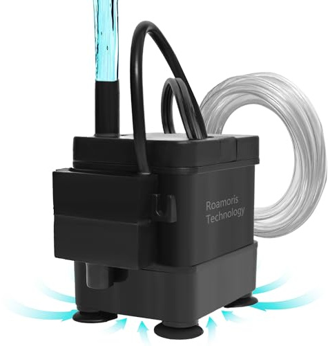 Roamoris Small Pump With Level Sensor 110V Automatic Submersible Water Pump Mini HVAC Condensate Pump For Dehumidifier,Air Conditioner, Ice Maker, Furnace,Air Cooler,Auto Shut Off,PM01
