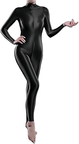 Yaaapiy Damen Ganzkörperanzug Jumpsuit Einteiler Hose Overall Body Bodysuit eng Kostüm Catsuit mit Reisverschluss Dessous