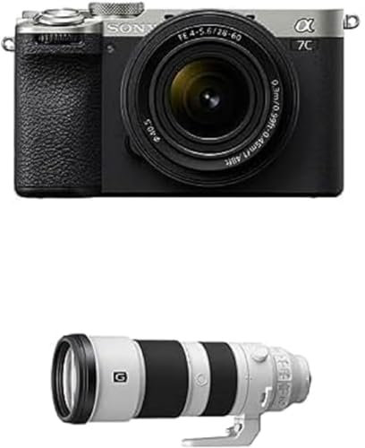 Sony Alpha 7CII di Sony | Fotocamera mirrorless full-frame (compatta, 33 MP, autofocus in tempo reale, 10 fps, video in 4K, display touch orientabile) + Lente SEL2860 + Lente SEL200600G (Argento)