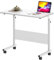 sogesfurniture - Mesa Auxiliar con Ruedas (80 x 40 cm), Color Blanco