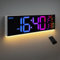 HAITANG Orologio da parete digitale in 8 colori, grande orologio digitale da 41,1 cm con temperatura, data, auto DST, luce notturna, dimmer automatico della luminosità, orologio da parete 24/12 ore