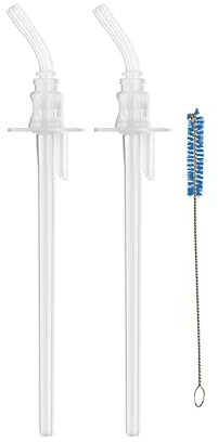 Dr. Brown's Milestones - Kit de repuesto de taza de pajita, para vasos con popote aislados de 10 onzas/300 ml, sin BPA, 12 m +
