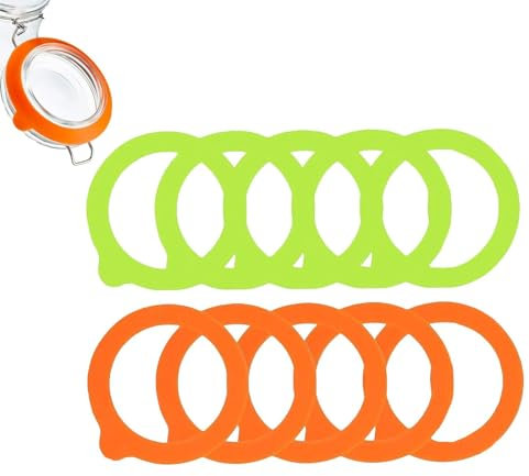 12 Pcs Orange Jam Jar Lids Silicone Jar Seals Replacement Rubber Seals Rubber Gasket Leakproof Replacement Rubber Seals