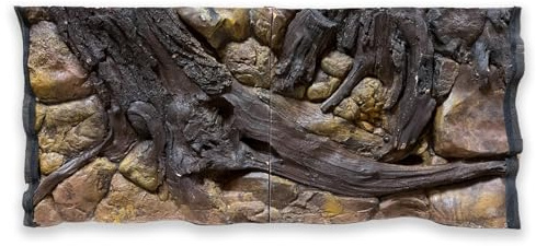 ZooPaul Aquarium Rückwand 3D 120x60cm Terrarium Hintergrund Fels Stein Wurzel Struktur Amazonas NEU