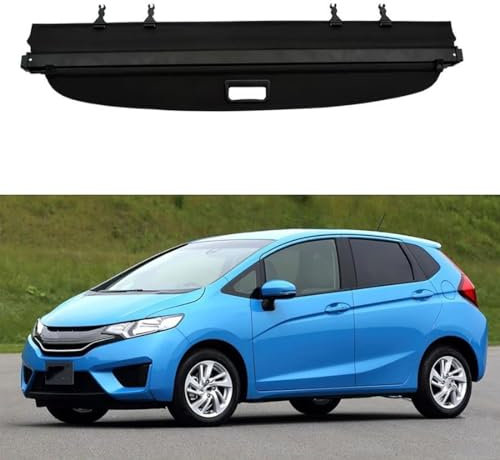 LohxA Auto Einziehbare Hintere Gepäckvorhang-Kofferraum-Laderaumabdeckung für H-onda FIT Jazz 2014-2020, Spezielle Laderaumabdeckungen
