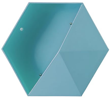 BEIJIALY Sechseckiges Wand-Pflanzgefäß-Regal, Wand-Pflanzgefäße für Zimmerpflanzen, Sechseckige Schwebende Regale, Akzent-Wandregal, Wandaufbewahrungs-Ausstellungsregal, Geometrische(Blau)